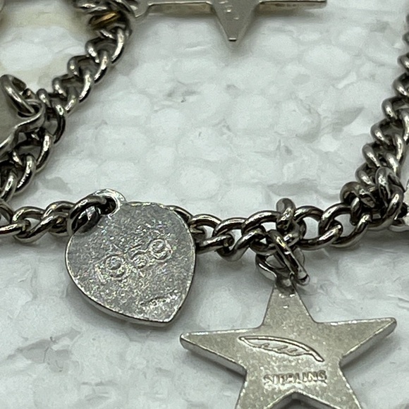 50's 60’s BETA SIGMA PHI Heart Star Charm Vintage Members Bracelet 925 Silver - Picture 5 of 15